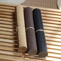 Bordslöpare yazi japanska bambu mattor bordslöpare gardiner bord täcker kung fu te set tillbehör hem dekor kaffeflod 230625