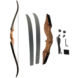 Bow Arrow New 60inch Archery Recurve Bow Takedown Bow 20-60lbs Hand Longbow for Hunting Shooting Black HuntingHKD230626
