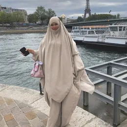 Hijabs Islamiska enkellager fulla långa saudiska niqab hijab burka arabiska slöja muslimska wrap huvud halsduk kvinnor eid bön huvudkläder amira khimar 230626