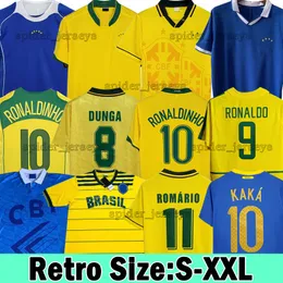 Brasil 1970 Soccer Jerseys Retro 10# 1978 1984 1988 Long Sleeve Ronaldinho 1991 1993 Camisa de Futebol 2010 18 Classic Brasils 1997 1998 Rivaldo Adriano 1988 2006 Skjorta
