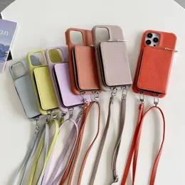 Дизайнерский чехол для телефона для Iphone 14 Pro Max 13 Mini 12 комплектов 11 Max Plus Xs Xr X 7 8 6 Plus Кошелек для монет сумка на молнии с кожаным ремешком для телефона с принтом