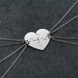 Hänge halsband jovivi rostfritt stål vänner bff vänskap hjärta pussel stycken hängen charm halsband juvelrypendant