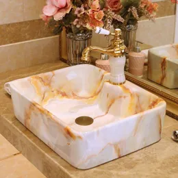 Lavabo artistico fatto a mano in Cina Lavabo da appoggio in ceramica Lavabo da bagno Lavelli da bagno in ceramica bacino sanitariobuona quantità Wjkgi