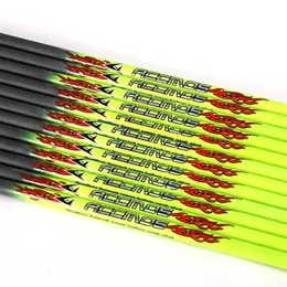 Arco Flecha 6/12 pcs 32 polegadas ID 4.2/6.2mm Spine300/400/500/600/700/800/900/1000 Pure Carbon Arrow Shaft Arrow Accessory For Outdoor HuntingHKD230626