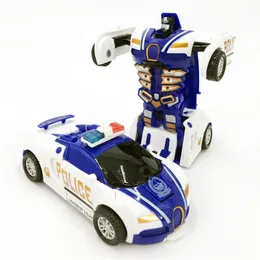 Transformation toys Robots One-key Automatic Transform Robot Car Model Toy For Boys Children Plastic Funny Action Figures Deformation Vehicles Car Kid 230625