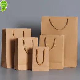 Kraft Paper Bag Paper Gift Bags With Handle Paper Bag Festival Party Gift Packaging Bag Cookie Candy Shopping Bags Wholesale