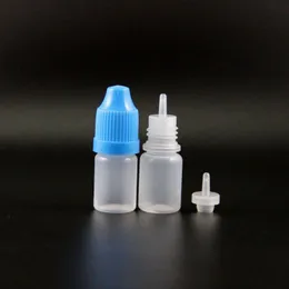 Lot 100 st 3 ml plastdropparflaskor med barnsäkra säkra kepsar Tips Ång kan pressa för E CIG Have Long Nipple Cpape