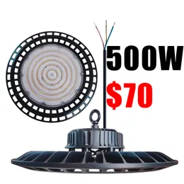 High Bay LED Shop Lights 500W 6500K 85-265V 500W Led Lamps 120° Beam Angle, CRI>80 LED High Bay Light for Gym Garage Shop Usalight