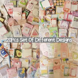 Anteckningar 20st/Set Kawaii Stationery Memo Pad Scrapbooking DIY Planner Sticky Notes Girl Decorative School Notebook Message Memo Paper 230625