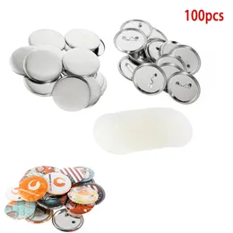 Craft Araçları 100 PCS Düğme Rozet Makine Parçaları Metal Pimler Boş Setler Maker DIY Arts Crafts Malzemeleri 25mm 32mm 37mm 44mm 50mm 75mm 230625