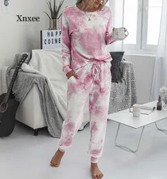 Dames Nachtkleding 2023 Dames Pyjama Tie Dye Lounge Wear Loungewear Dames Set Slapen Lange mouw