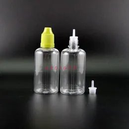 100 Pcs 50ML PET Dropper Bottle Highly transparent Child Proof Safe Plastic Dropper Bottle Squeezable Vapor rainbow caps Vrojv