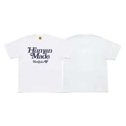 HUMAN MADE Herren-T-Shirts mit Buchstabendruck, 100 % Baumwolle, bequemer Stoff, kurzärmeliges T-Shirt für Männer und Frauen, S-2XL, T-Shirt der Marke Japan Tide