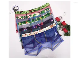 Underpants 2023 Sexy Men Underwear Boxers Gay Shorts Mens Mesh Breathable Transparente Jockstrap