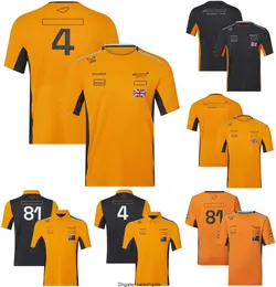 2023 YENİ F1 MCL TAKIM KURULDU T-shirt Formül 1 Sürücü Sarı Polo Gömlek Tişörtleri Aynı Yarış Fanları Yaz Spor Forması Tişört
