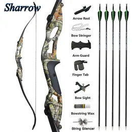 Bow Arrow 56inch Archery Recurve Bow 30-50lbs 3colors F179 Metal Bows with Spine 500 Carbon Arrow Outdoor Hunting Shooting AccessoriesHKD230626