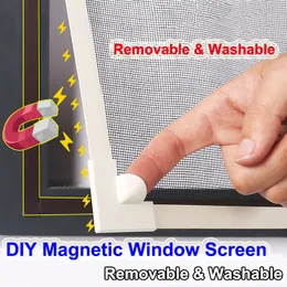 Sheer Perdeler Böcek Manyetik Pencere Ekranı Tül Mesh Gizliliği DIY Yaz Perdesi Çıkarılabilir Yıkanabilir Anti Anti Sivrisinek Net 230625