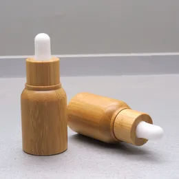 10ml Empty Bamboo Essential Oil Dropper Bottle with Glass Inner Container Aromatherapy Refillable bottles