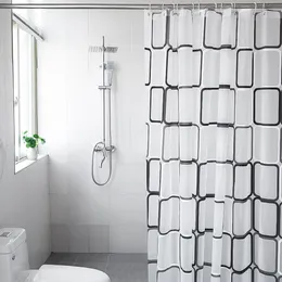 Shower Curtains 240 200 180 150 Modern Curtain With Hooks Mildew Proof Translucent Bathroom Home Waterproof PEVA Plastic 230625