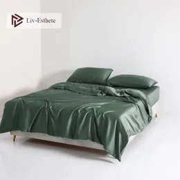 Наборы постельных принадлежностей Liv-Esthete Роскошные зеленые 100% шелковые постельные принадлежности для одеяла одеяло приволочное наборе для вас наволочка с двойной постели для вас 230625
