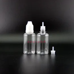 100 조각 30ML 애완 동물 플라스틱 Dropper 병 어린이 증거 안전 모자와 젖꼭지 짜기 Grsrm