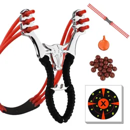 활 화살표 야외 사냥 Tirachinas 아연 합금 투석기 프리미엄 고무 밴드 전문 슈팅 스포츠 Caza Chasse Slingshot ToyHKD230626