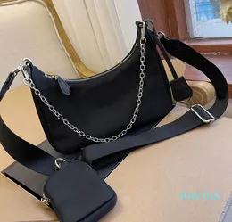 Bolso de diseñador de lujo para mujer, bolsos de mano con cadenas para mujer, bolsos de mensajero, monedas de 3 piezas