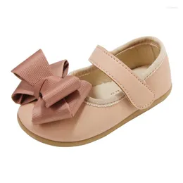 Туфли на плоской подошве CUZULLAA, детские повседневные туфли принцессы с крючком и петлей и бабочкой для маленьких девочек, размер 21-30