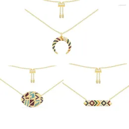 Chains Colorful Crescent Striped Tribal Adjustable Collar Colar Necklace Women Chain 2023 Moroccan Jewelry