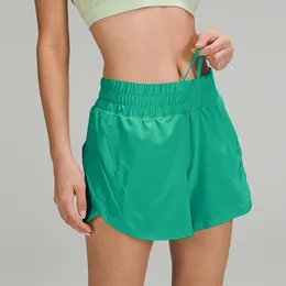 L8240 Gefütterte Shorts mit hohem Bund, 5 Zoll, atmungsaktive Yoga-Shorts, schnell trocknende, weiche Jogginghose aus schnellem Stoff, schweißableitende Laufshorts