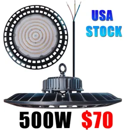 500W UFO LED 하이 베이 라이트 램프 공장 창고 산업용 조명 60000 루멘 6000-6500K IP65 창고 차고 공장 작업장 체육관 Usalight용 LED 조명