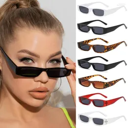 Motorcykel solglasögon mode rektangel smala kvinnor små ram solglasögon glasögon uv400 körglasögon