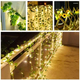 سلاسل طاقة البطارية LED ورقة زهرة جارلاند الجنية سلسلة أضواء حديقة في الهواء الطلق مصباح عيد الميلاد عطلة حفل زفاف الديكور
