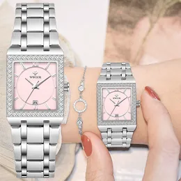 Orologi da donna WWOOR Top Brand Luxury Ladies Diamond Watch Fashion Square lady Orologio da polso Simple Women Dress Small Watch Relogio Feminino 230626