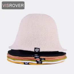 VISROVER 7 colorways Summer Bucket Cap For Women Smile Face Primavera cappello da pesce sport all'aria aperta Autunno cappello da donna regalo all'ingrosso