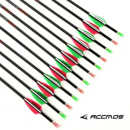 Bow Arrow 12pc Pure Carbon Arrow Spine 300 350 400 500 600 700 800 900 1000 1100/1300/1500/1800 Bågskytte ID 4,2 mm för bågskytte HuntingHKD230626