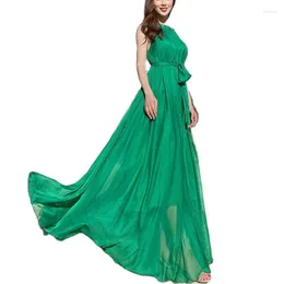 Ethnische Kleidung Sexy Bohemian Langes Kleid Frauen Stehkragen Schnürung Roben Sommerkleider Eine Linie Weibliche Japanische Sanfte Party Strand Vestidos