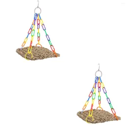 Andra fågelförsörjningar 2 Räkna husdjurstillbehör papegoja Swing Climbing Net Toy hängande tugga 30x18x18cm bita tugga färgglada abs bite resistent