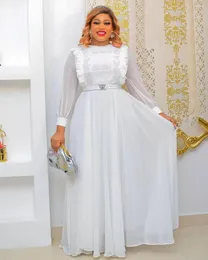 Ubranie etniczne 2023 Eleganckie afrykańskie sukienki dla kobiet Turkish Wedding Evening Suknia Muzułmańska szyfon Abaya Dubai Kaftan Maxi Long Dress