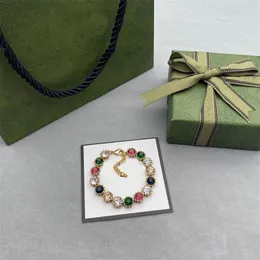 Bracelet de luxe en cristal créatif breloques en métal couple bracelets vintage saint valentin perle chaîne fine mode plaqué or bracelets designer pour femme ZB012 C23