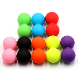 Yoga Balls Double Lacrosse Ball Massage Ball Set Solid Silica Gel Trigger Point Ball for Body Therapy Myofascial Release Yoga Back Pain 230625