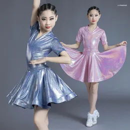 Stage Wear Girls Latin Dance Children Tango Competition Training Dress Performance Standard professionale