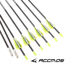 Bow Arrow Accmos Archery Accessories 40T ID 3.2 Spine 350-1000 pure Carbon Arrow 0.009 shooting and huntingHKD230626