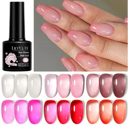 7ML Jelly Pink Nagelgelpoliermittel Transluzentes Farbgel Vernis Semi Permanent UV Gel Nail Art Top Coat Nagellack