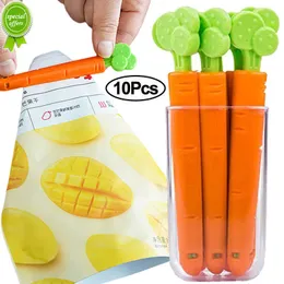 New 10/1pcs Portable Bag Sealing Clips Carrot Shape Food Fresh Keeping Organizer Sealing Tongs Snack Bag Kitchen Storage Clamp Tools