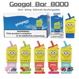 オリジナルのGoogol Bar Puff 8000 Vape Dopatelecimaletteber Funny 8K Vapes 16MLプレフィルecig卸売スターターキット600mah充電式バッテリー5％
