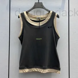 여성 T-셔츠 디자이너 여성 100% 코튼 티 T 셔츠 탑 문자 패턴 소녀 새 빈티지 자르기 브랜드 저지 활주로 민소매 풀오버 셔츠 E5BP