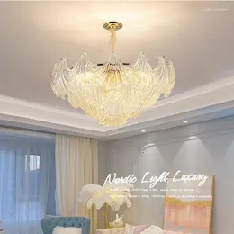 Pendant Lamps LED Modern Creative Warm Romantic Villa Apartment Bedroom Living Room Shell Modeling French Chandelier Restaurant Bar Lighting