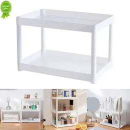 Multi-Layer Desktop Storage Rack Kitchen Plastic Finish Shelf Badrumsbänkskivor Kosmetisk lagringsstativ Holder Organisation