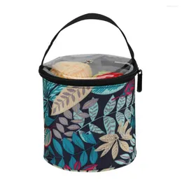 Borse portaoggetti Comoda borsa organizer in filato Multicolore Bella borsa a forma di cilindro creativa a maglia fine